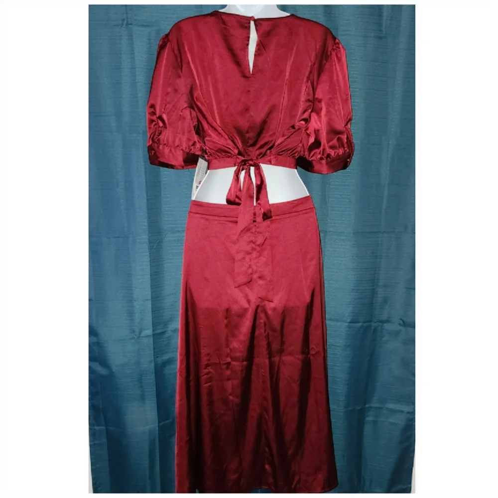 JustFab | Burgundy Silky Dress NWT - Picture 3 of 6